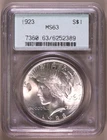 1923-P Peace Dollar Old Green Holder 2.1 PCGS MS63 ***RARE ORIGINAL COIN***