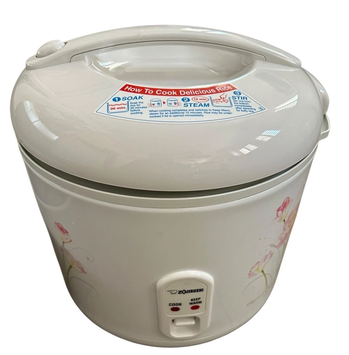 Zojirushi NS-RPC18FJ Rice Cooker and Warmer 1.8-Liter Tulip White 10 Cup