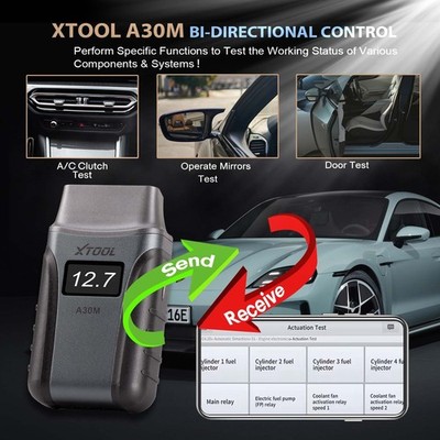 XTOOL A30M OBD II Diagnostic Scanner Code Reader All System 21 Resets Wireless