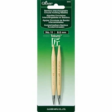 Clover Bamboo Interchangeable Circular Knitting Needles - No.11 (8 mm) 3642 New