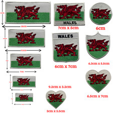 Wales National Flag Iron On Patch Embroidered Sew On Applique Badge