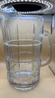 Vintage Anchor Hocking Glass Pitcher Beveled Blocks Squares Clear 9 3/4" Tall