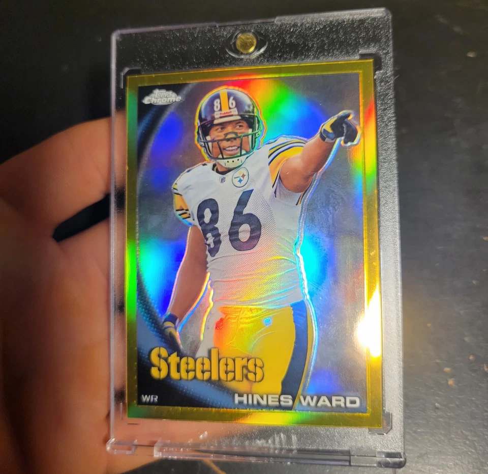 Hines Ward 2010 Topps Chrome Gold Refractor 1/50 First Copy! Steelers - Image 2 of 4