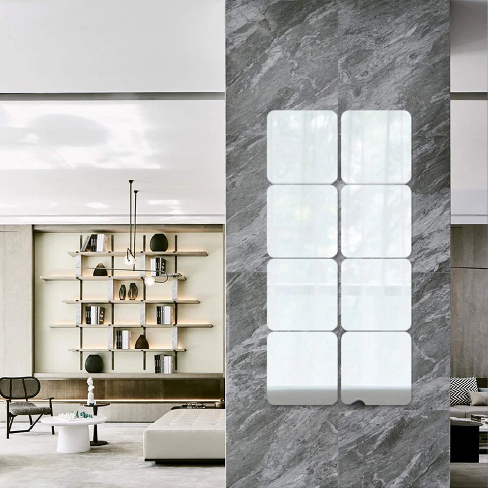 Adhesive Plastic Mirror for Wall Decoration, Unbreakable Acrylic Mirror Tile - Image 4 of 4