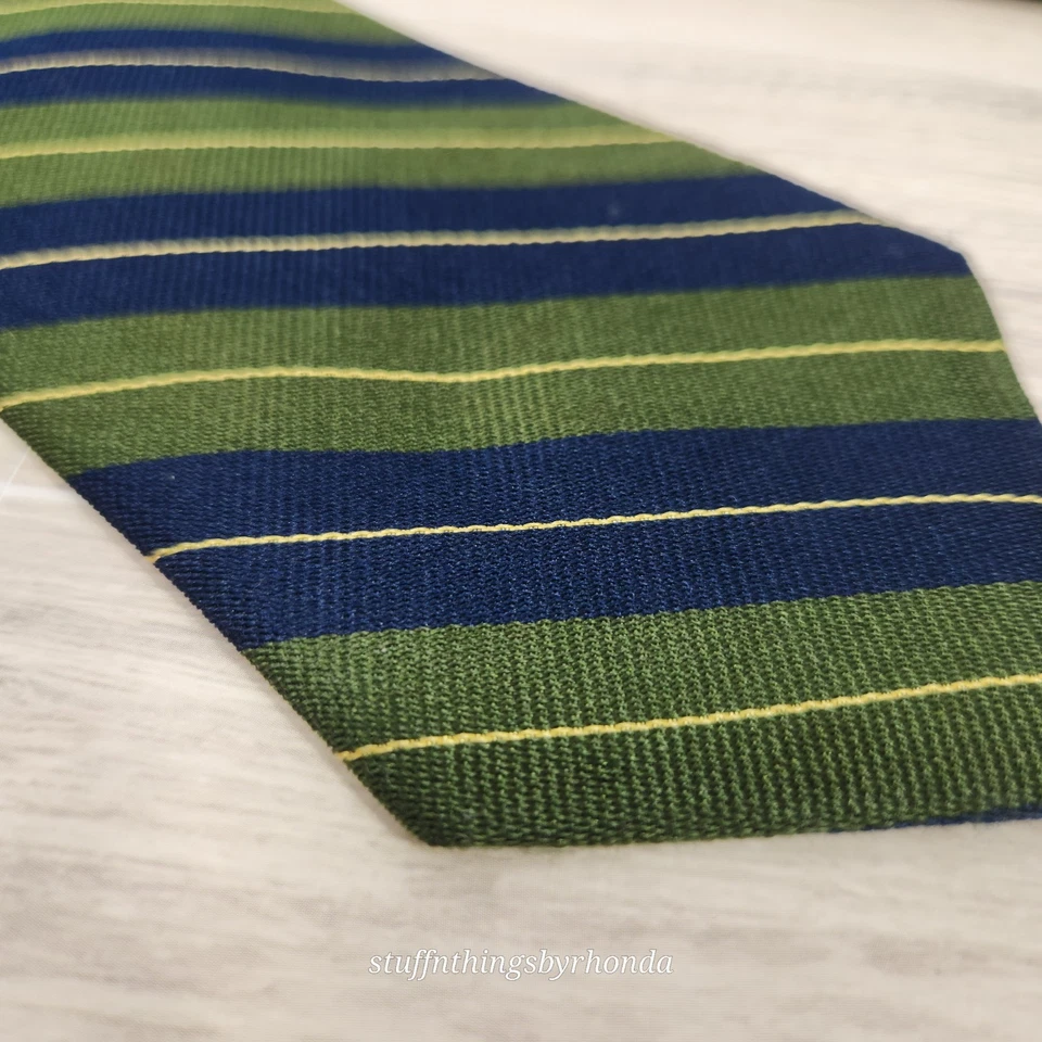 Churchill Collection 经典 REPP 领带团蓝色和绿色 58 x 31⁄4 — 第 3/4 张图片