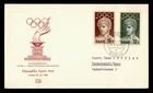 DR WHO 1956 GERMANY SAAR FDC OLYMPICS COMBO LBS CACHET SEMI POST R83705