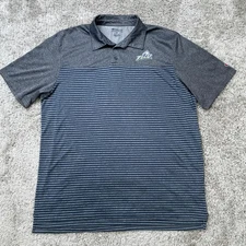 Champion FGCU Polo Shirt Mens XL Gray Blue Striped Performance Golf NCAA