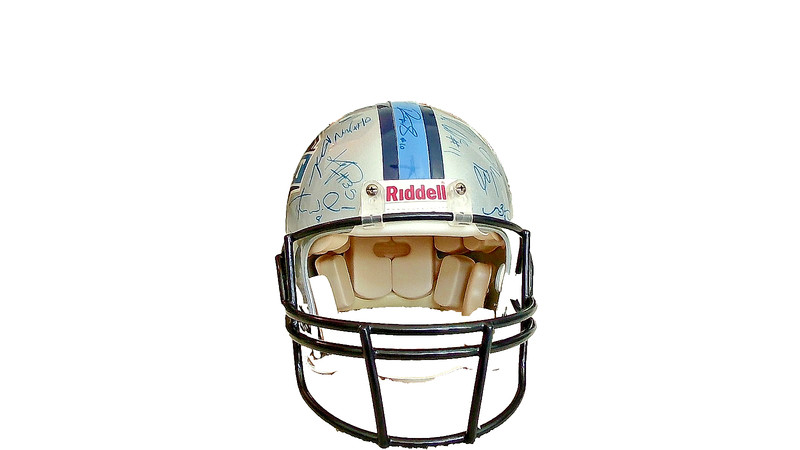 2013 draft class NFL helmet autographed including Travis Kelce 50 more autos.
