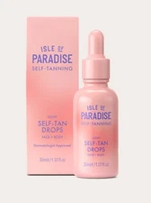 Isle of Paradise LIGHT Self Tanning Drops Face + Body 1.01oz, 30 ml Sealed