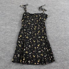 Reformation Dress Womens 2 Sarah Mini Black Floral Sundress Boho Chic Casual