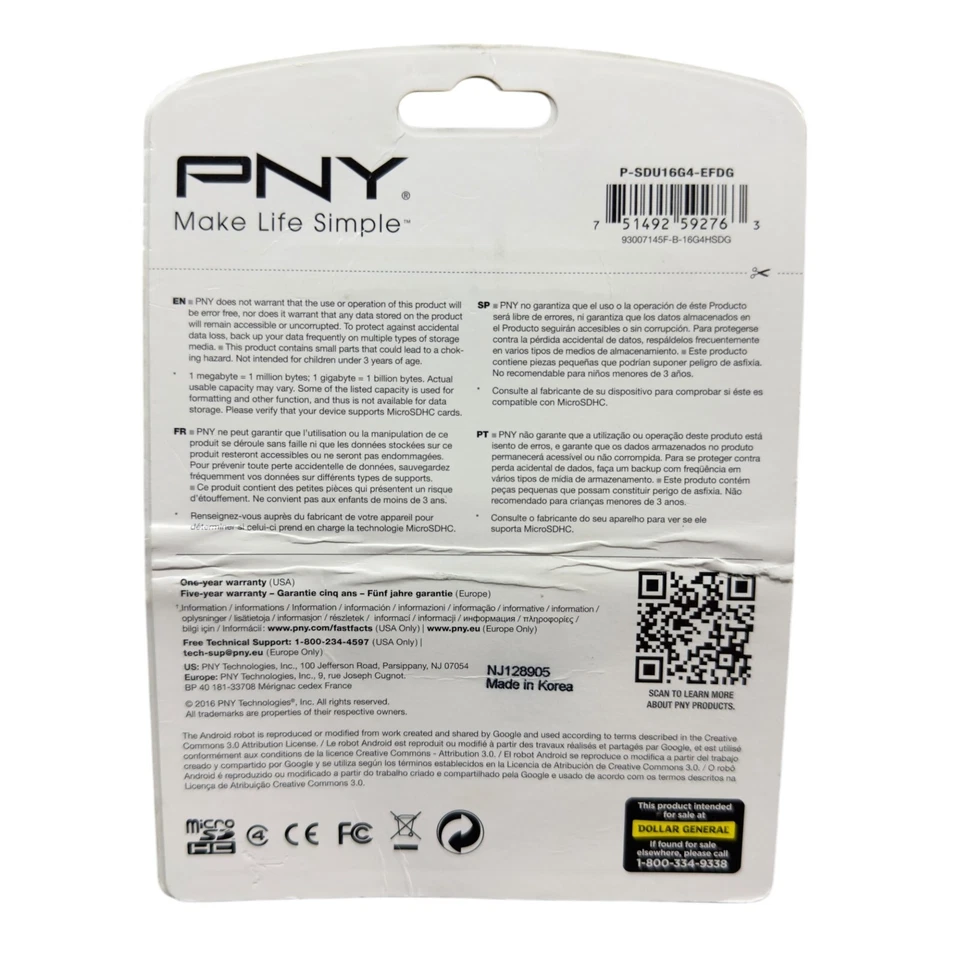 PNY 16 GB microSD High Capacity (microSDHC) with Adapter and Case NJ128905 - Image 2 of 4