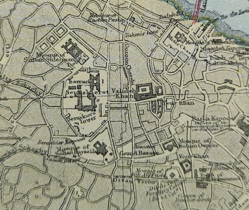 Vintage 1900 CONSTANTINOPLE Map 14"x11" ~ Old Antique Original ISTANBUL - Picture 8 of 19
