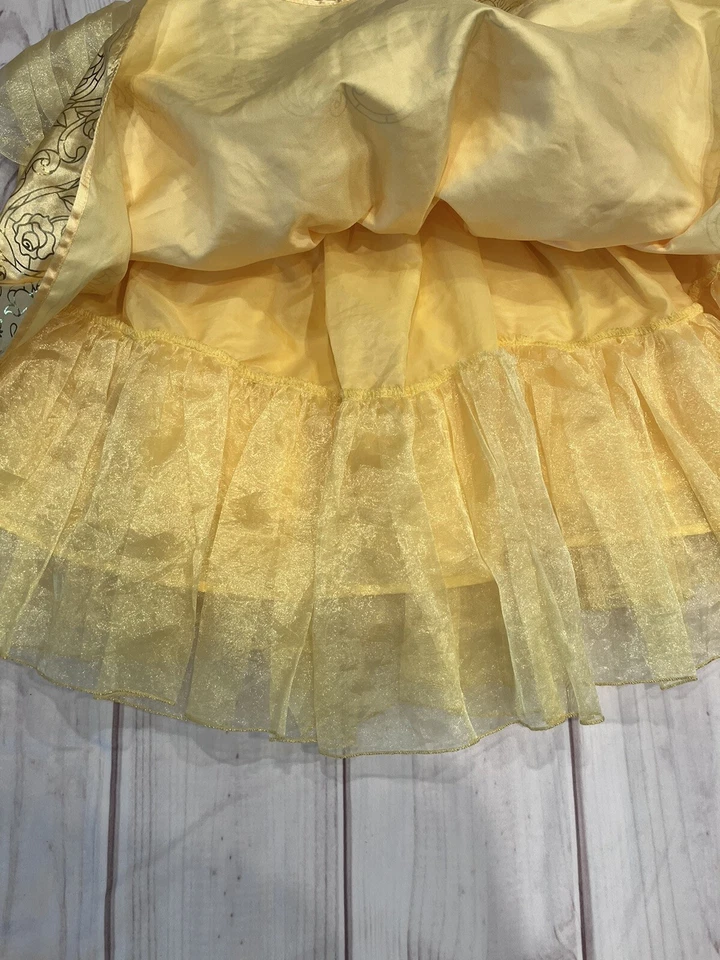 Disney Belle Beauty & The Beast Princess Yellow Tulle Dress Up Costume XS 3T/4T - Image 4 of 4
