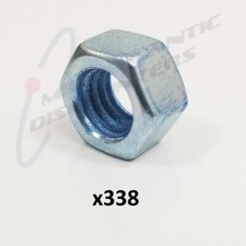 338 Midwest 3/8-16 Finished Hex Nuts Grade 8 Coarse 9/16 Wrench Blue Rinsed Zinc