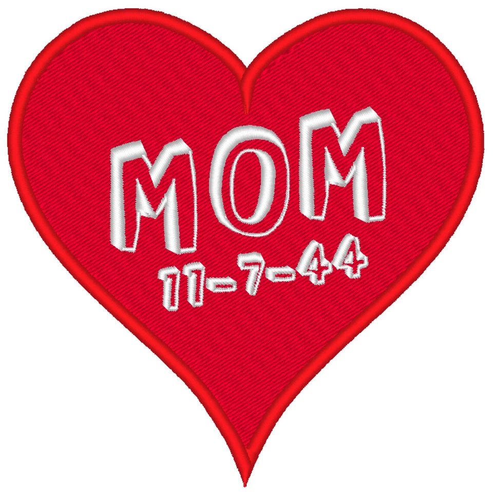 Custom 100% Embroidered Heart Iron On Patch - Image 4 of 4