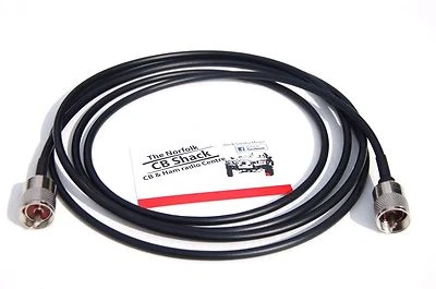 NORFOLK CB CENTRE cb aerial extension lead 2 x pl259 4m long high quality rg58 and pl258 coupler