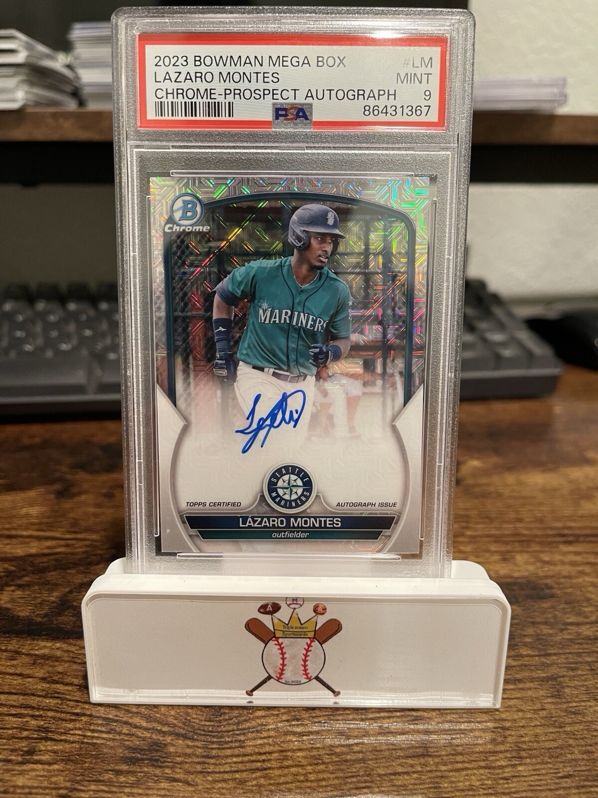 2023 Bowman - Chrome Prospect Mega Box Autographs #BMA-LM Lazaro Montes Seattle