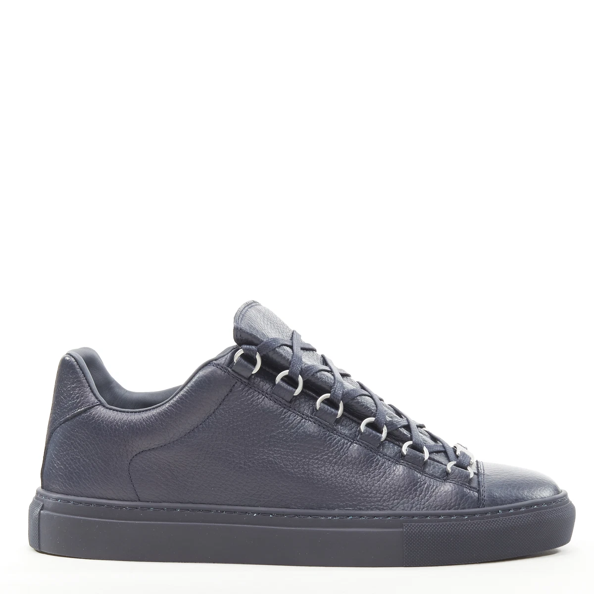 BALENCIAGA DEMNA Arena navy blue grained leather low top sneakers EU42 US9 | eBay