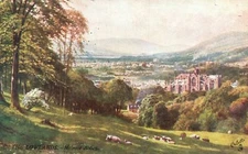 Lowland The Melrose Abbey The Finest Ecclesiastical Ruins Antique Postcard 1907