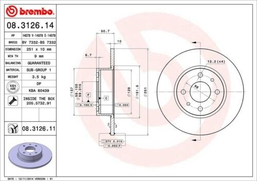 KIT DISCHI + PASTIGLIE FRENO BREMBO FIAT BRAVO II (198) 1.6 D Multijet 88KW - Imagen 2 de 3