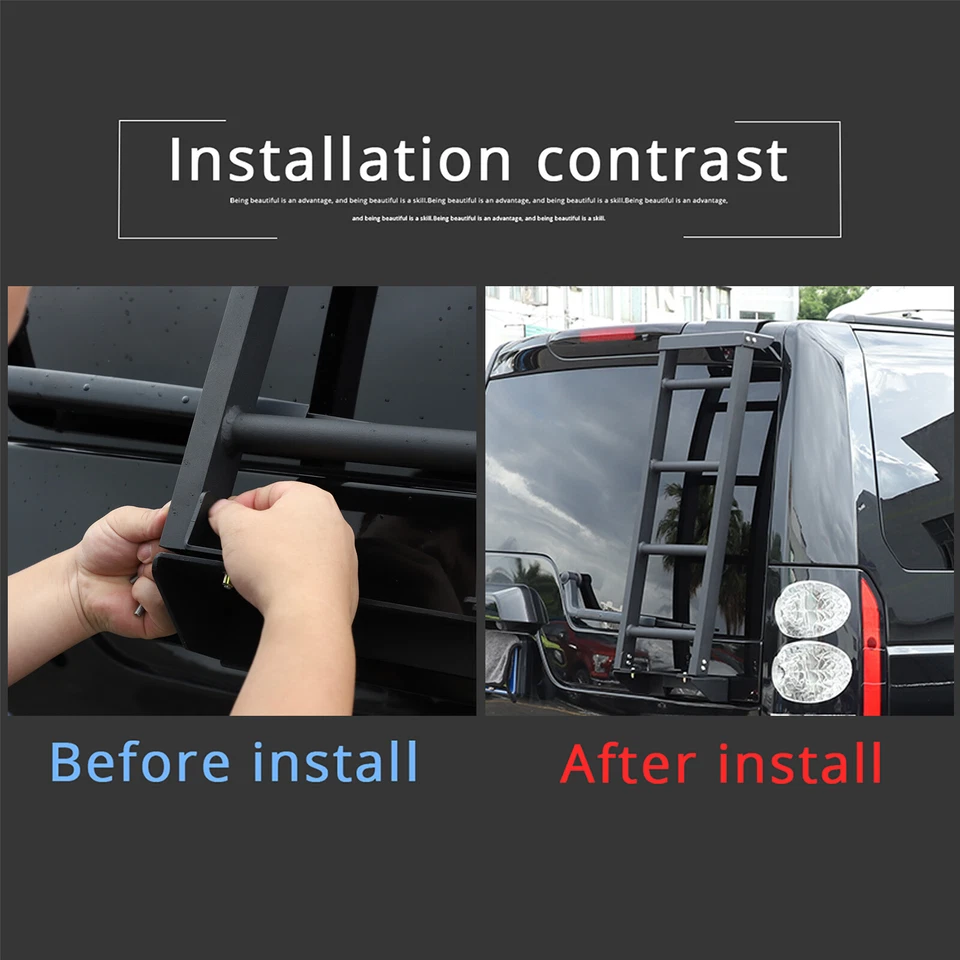 Escalera trasera de aluminio apta para puerta trasera Land Rover LR3 / LR4 2004-2016 Foto 3 de 4