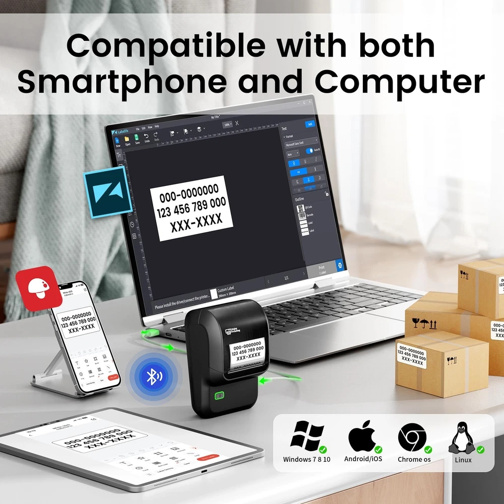 Thermal Label Maker for Small Business with Barcode Printing