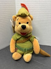 Disney Store Robin Hood Winnie The Pooh Mini Beanbag Plush Toy 8" NOS NWT