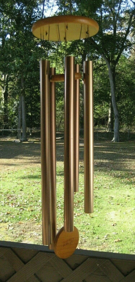 Carillón de viento tubular de aluminio bronce tradicional grande de 37". 5 tubos. Foto 4 de 4
