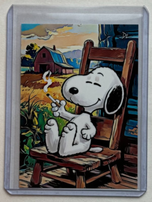 Snoopy Limited Edition Artist Signed  Smoking  Trading Card 2/10