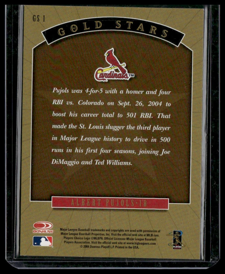 2005 Leaf - Gold Stars #GS 1 - Albert Pujols - Image 2 of 2