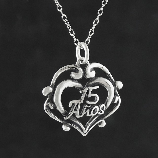15 Años Heart Necklace 925 Sterling Silver 15th Birthday
