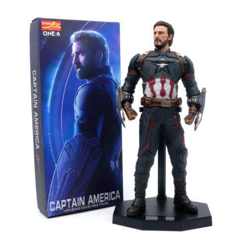 Statua Captain America Marvel Avengers 1:6 scala 12" action figure giocattoli pazzi - Foto 1 di 10