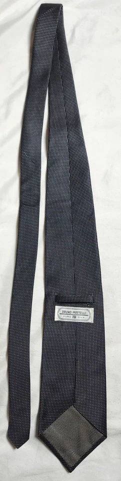 Corbata Bruno Piattelli Para Hombre Negra Lunares Pura Seda Hecha en EE. UU. Foto 2 de 4