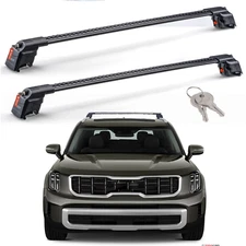 Roof Racks Black Aluminium Cross Bars For Kia Telluride 2020-2025 Lockable