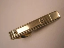 1-3/8" Engrave Ready Gold Tone Vintage SMALL Tie Bar Clip simple plain basic