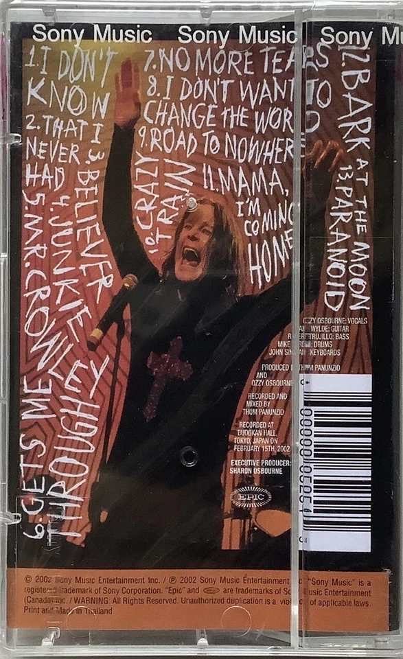 Ozzy Osbourne Live At Budakan Original Thailand Edition Cassette Seal - Image 2 of 2