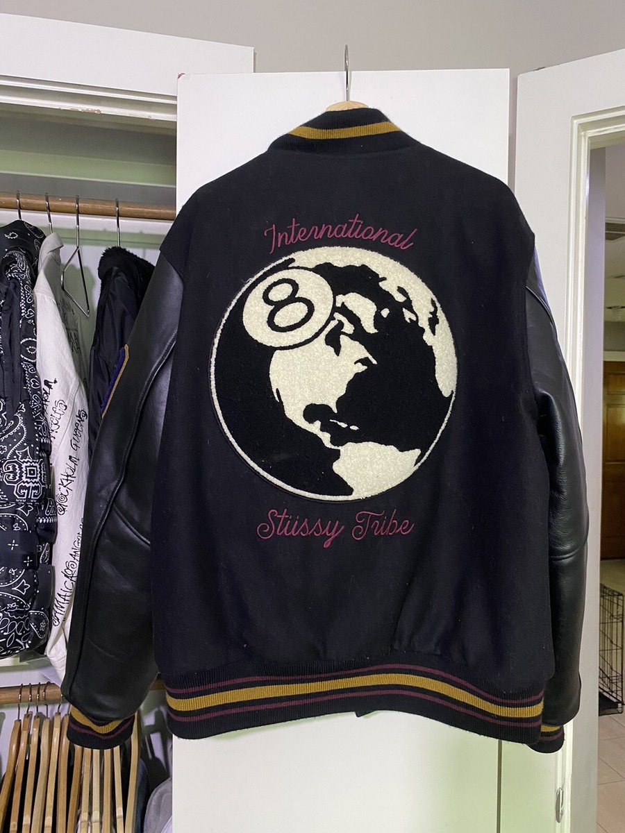 Stussy 40th Anniversary IST Varsity Black Leather Jacket Stussy 40th Anniversary IST Varsity Black Leather Jacket