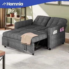 55" Convertible 3 in 1 Sleeper Sofa Bed Loveseat Pull Out Sofa Linen Adjustable