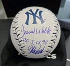 David Wells And Jorge Posada Yankees Signed Team Laces Baseball w/Insc. 9 Of 10