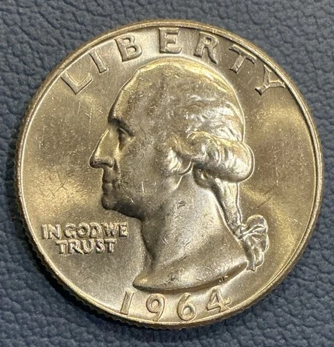 1964 D Washington Quarter BU Uncirculated Mint State - 90% Silver