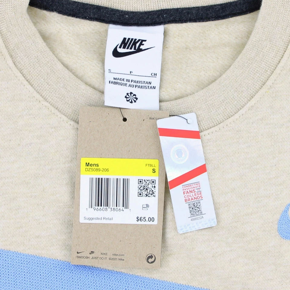 Sudadera Nike Para Hombre Carolina del Norte Tacones Alquitranados Bandera Cuello Redondo UNC DZ5089-206 Foto 3 de 4