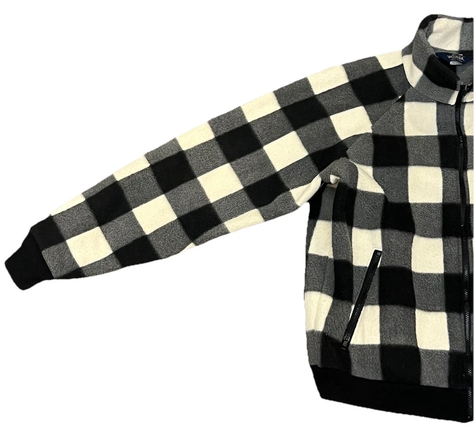 Chaqueta a Cuadros Woolrich Buffalo De Colección Negra Blanca Gris Para Hombre Talla Grande Hecha en EE. UU. Foto 3 de 4