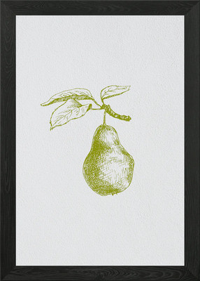 Minimalistische Frucht Birne gerahmtes Wandbild Poster Leinwanddruck Bild