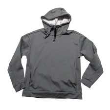 Nike Hoodie Sweatshirt Womens XS Gray Stretch Fleece Pullover Side Pockets Logo