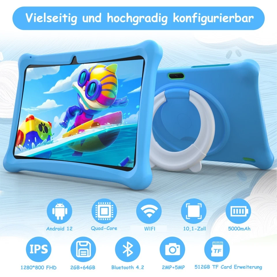 SGIN NEU 10-Zoll-Tablet für Kinder 1080*800 2GB RAM + 64GB ROM WIFI Bluetooth - Bild 2 von 4