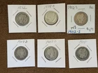 Barber Quarter Lot of Six (6) Circulated Coins. Clear dates,  plus bonus coins