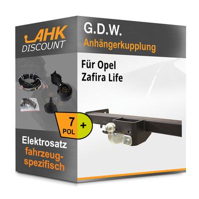 Für Opel Zafira Life 03.2019- G.D.W. Anhängerkupplung starr + 7polig E-Satz NEU