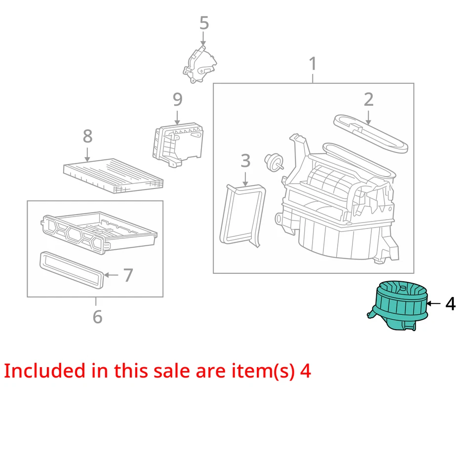 Honda Accord 2009 calefacción ventilador de aire acondicionado motor fabricante de equipos originales 109 k millas - LKQ414979512 Foto 4 de 4