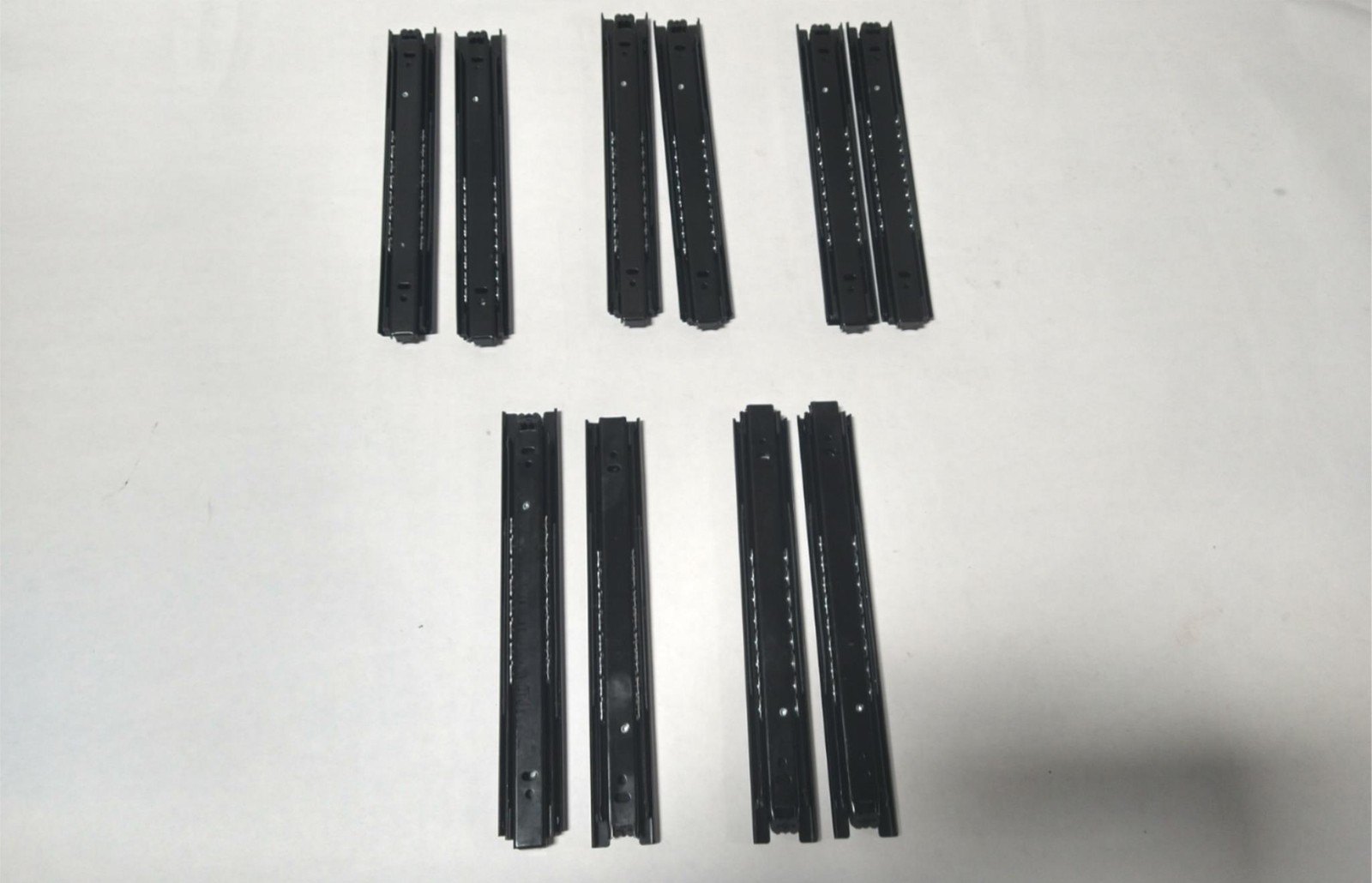5 Pairs Full Extension 100-lb Ball Bearing Drawer Slides 10" Black