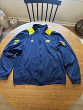 Adidas Jacket Mens XL University Michigan Wolverines Full Zip ClimaLite Blue